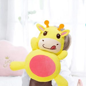 Baby Cow Character Head Support Pillow – Yellow